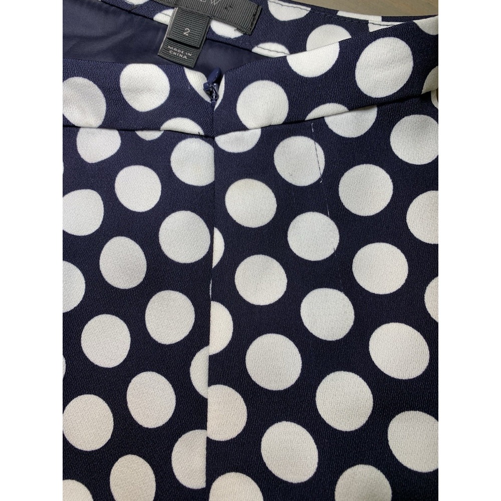 J Crew Navy And White Polka Dot Tiered Ruffle Hem Mini Skirt Women's Size 2 - Picture 4 of 13